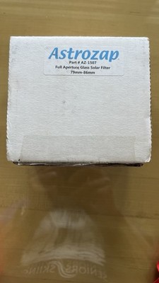Solar Filter Glass Full Aperture 79-86mm  Astrozap #AZ-1507