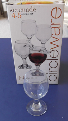 Set of 8 Circleware ''Serenade'' 4.5 Ounce Wine Juice Glasses - Unused in the Box