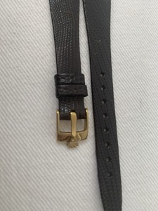 Vintage Old Stock Rolex  Lizard 16mm Brown Wristwatch Band W/Rolex NOS Plated