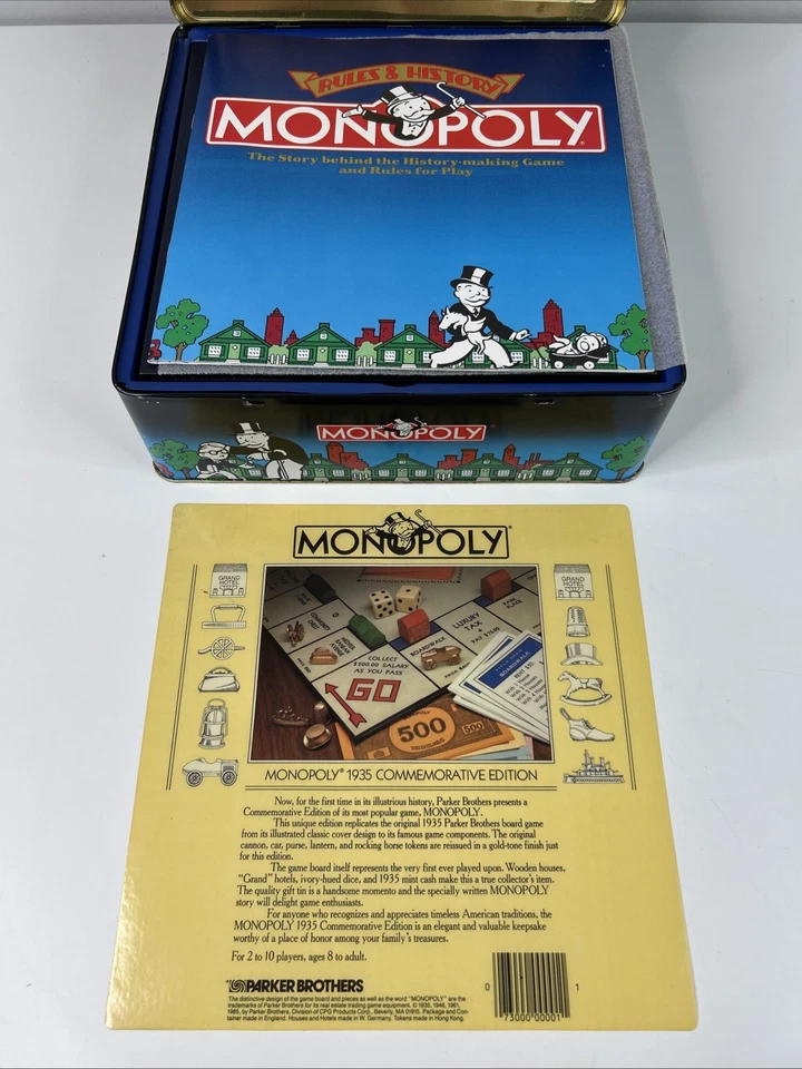 Металлическая коробка PB Monopoly 1935 памятное издание, открытая, никогда не использовалась. - Изображение 2 из 4