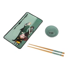 Spy x Family Trio 3-Piece Ceramic Sushi Set With Sauce Bowl and Chopsticks