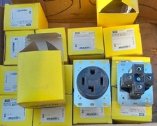 Hubbell HBL9430A Black Flush Mount Receptacle NEMA 14-30R 3P-4W 30 Amp 125/250V