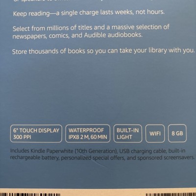 Amazon Kindle Paperwhite (10th Generation) 8GB, Wi-Fi, 6