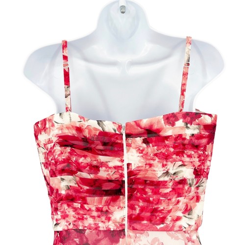 WHBM Silk Dress Floral Removable Straps Pink 8 - Picture 4 of 8