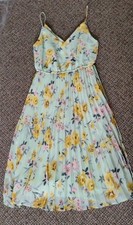 ASOS Vince Marine Garden Pleated Cami Dress In Surf Mist Green Womens Size 8 NWT
