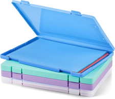 4 Pcs A4 Paper Organizer Box, Plastic Scrapbook Paper Storage Box File Portable 