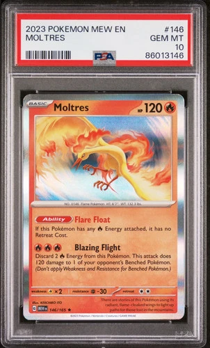 2023 —Moltres #146 Pokemon 151—Rare Holo PSA 10