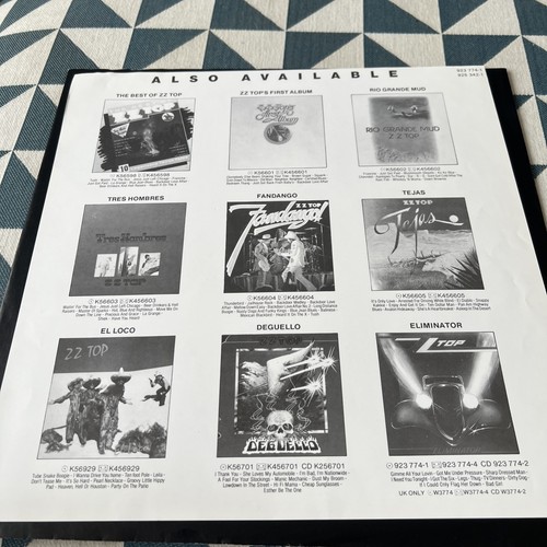 ZZ Top Afterburner LP Album Vinyl Record 925 342-1 Warner Bros. Records & Insert - Picture 7 of 7