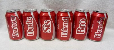 2025 Share A  Coke SET OF 6 Coca Cola Soda Can Empty 12 oz  USA