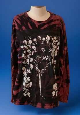 Post Malone 2019 Concert Tour T-shirt  Long Sleeve Lg EUC Black Tie Dye Skulls