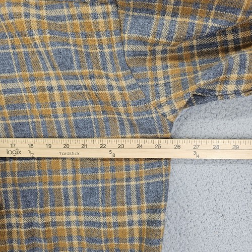 J. Peterman Shirt Mens XL Gray Plaid Wool Button Up Long Sleeve Flannel - Picture 9 of 11