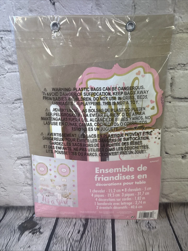 Набор для украшения душа девочки баннер палатка карты лакомство стол розовый - Изображение 2 из 3