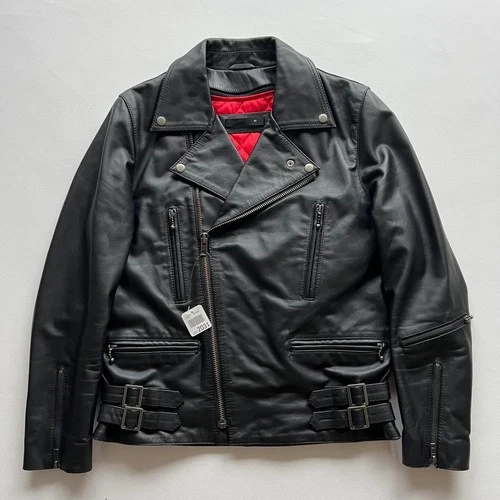 Liugoo Leathers Leather UK Double Riders Jacket Size L - product listing photo