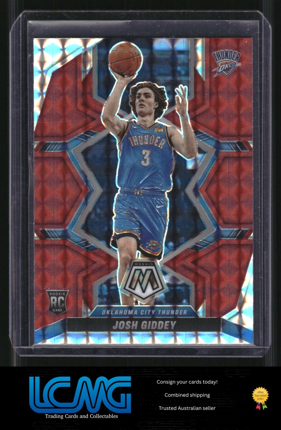 2021-22 Panini Mosaic #210 Josh Giddey Red Rookie W8N