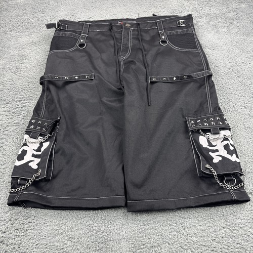 Pantalones Cortos Carga Darkrock Hombres 44 ICP Juggalette Gótico Suelto Correas Cadenas Punk Rock