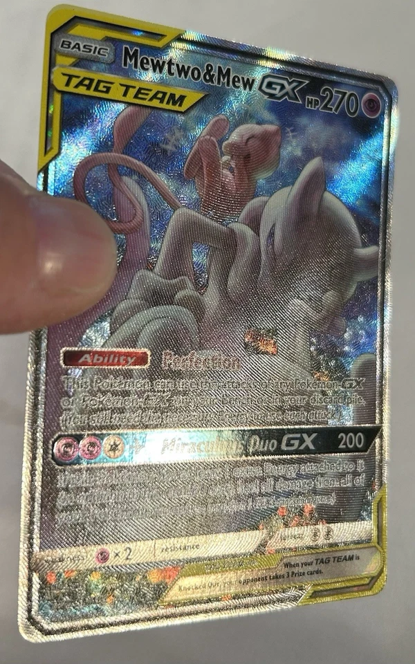 Mewtwo & Mew GX SM191 Holo Black Star Promo MP - Image 3 of 4