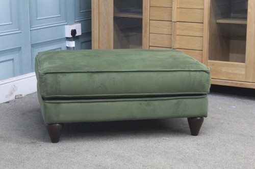 LOUNGE CO. BRONWYN FOOTSTOOL, IN WOODLAND MOSS VELVET FABRIC. RRP £495. (1353) - Picture 2 of 7