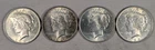 LOT OF 4 1923 P PEACE SILVER DOLLARS #63