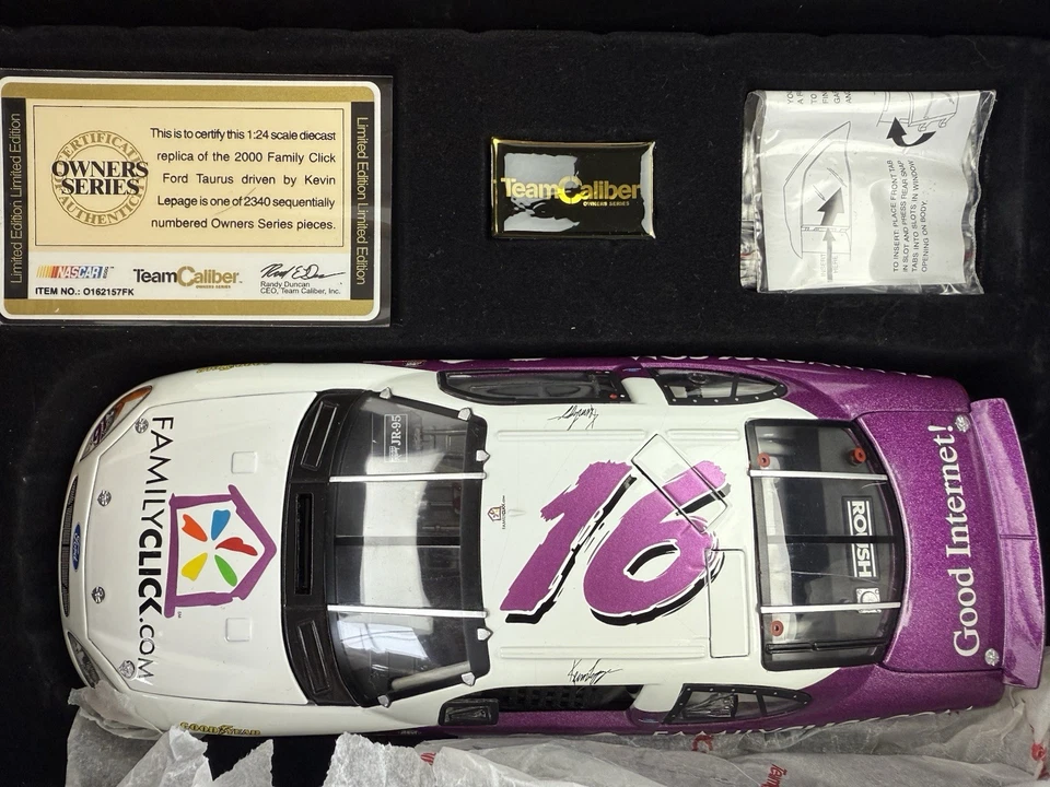 Team Caliber NASCAR Kevin LaPage 16 Model Car Family Click Diecast 1:24 COA Box - Image 2 of 4