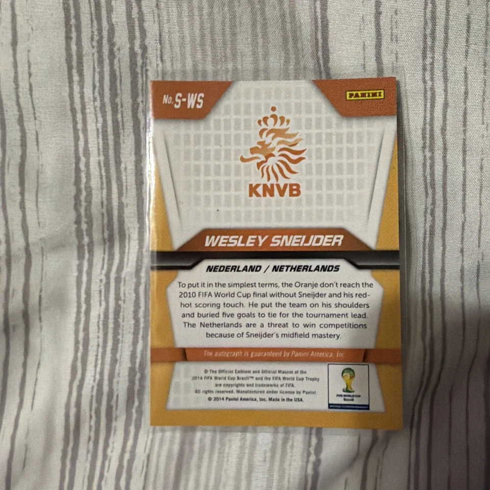 Wesley Sneijder Auto 2014 Panini Prizm Чемпионат мира Бразилия Футбол Нидерланды - Изображение 3 из 3