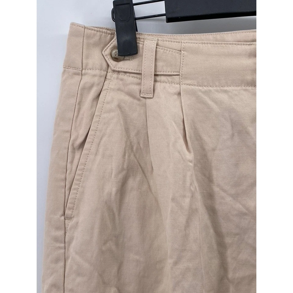 MADEWELL Women’s Petite Tan The Harlow Wide-Leg Double-Button Pleated Pant SZ 6P - Image 4 of 4