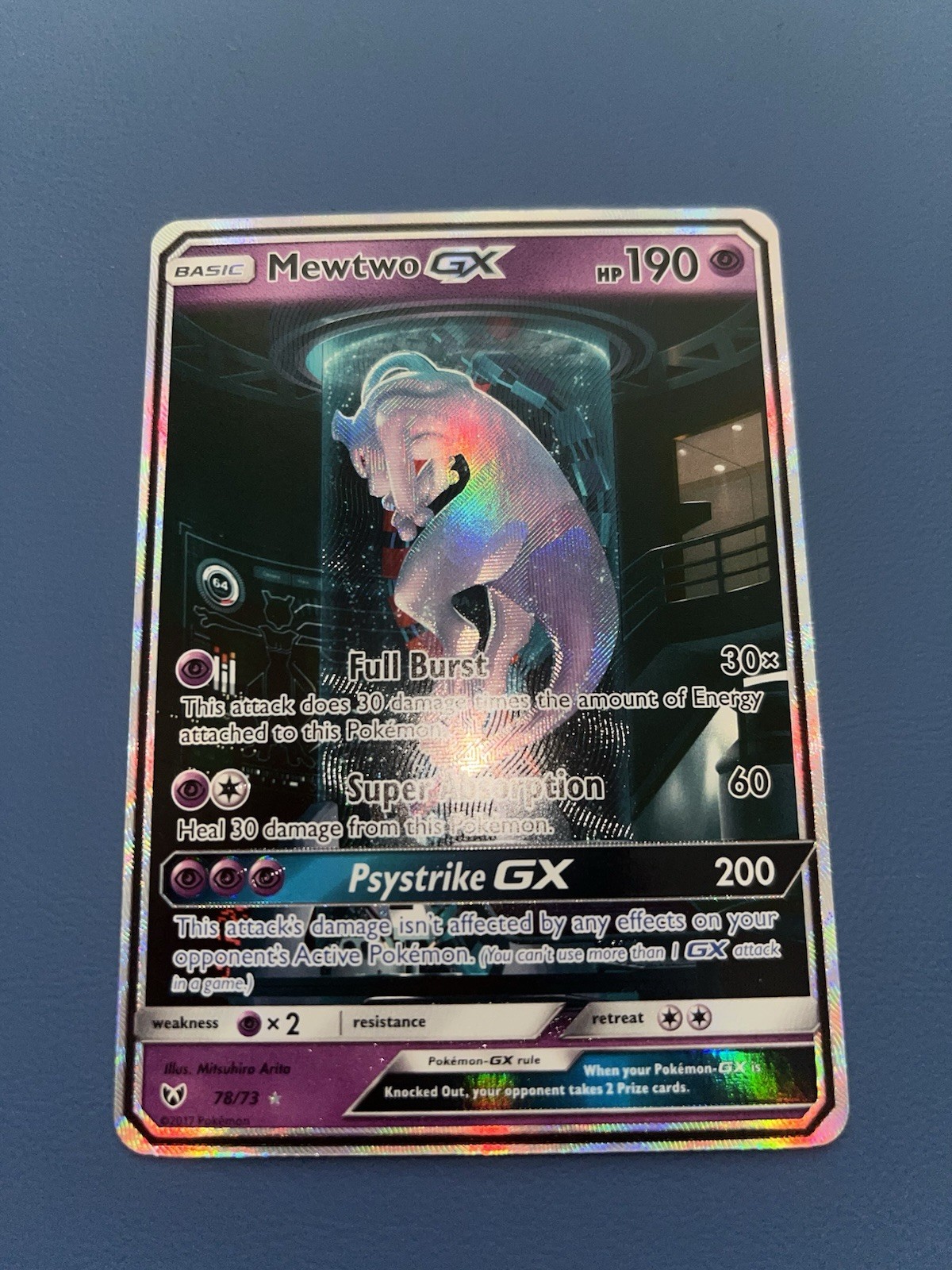Mewtwo GX (Secret Shining) 78/73 Shining Legends Holo - NM/VLP