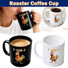 F-Caw-F Coffee Mugs Funny Chicken Mug Novelty Ceramic Coffee Cup for Men Women