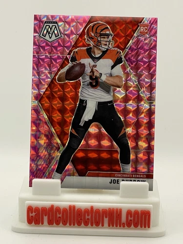 2020 Panini Mosaic Joe Burrow Mosaic Camo Pink Prizm Rookie