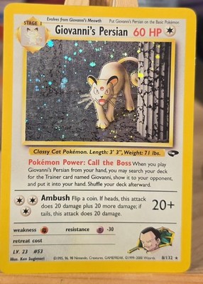   Swirled Up Giovanni's Persian Gym Challenge Holo Card 8/132 Pokémon Tcg