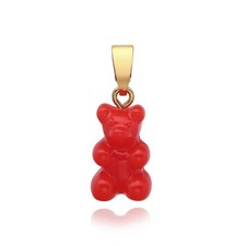 Crystal Haze Nostalgia Bear Sangria Classic Connector Pendant 1cmx2cm Red