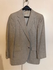 Kuppenheimer Men's 40R Light Gray Plaid Sport Coat Blazer Made in USA Vintage
