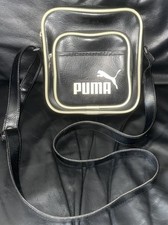 BORSA MESSENGER UOMO RETRÒ PUMA NERA E CREMA TRACOLLA REGOLABILE 8x8x2 POLLICI