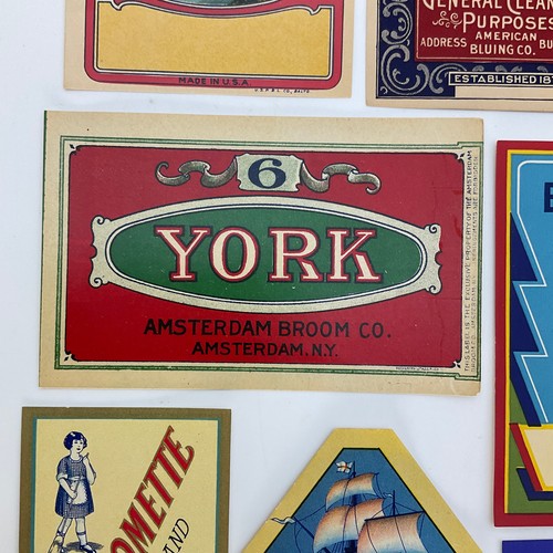 Vintage Advertising Label Lot 16 Brooms Ammonia Cleaning Products Colorful Graph - Picture 8 of 23