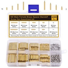 400Pcs M2 Motherboard Standoffs Screws Nuts Kit, Hex Male-Female Brass Spacer...