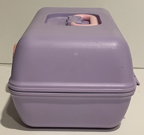 1990s Caboodles Barbie For Girls Lavender Purple Pink Latch Box 2825 USA - Picture 6 of 12