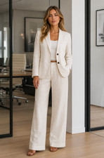 J.Crew Regent Linen Blazer Jacket Sz 2 Ivory White Career Business Quiet Luxury