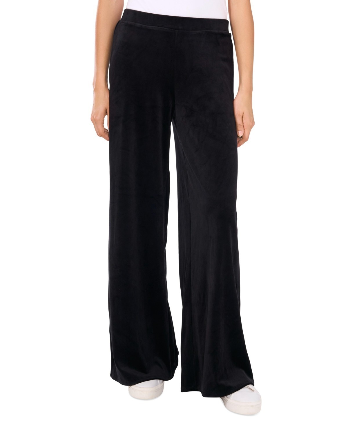 Vince Camuto Women's Velour Pull-On Wide-Leg Pants Black Size M MSRP $69
