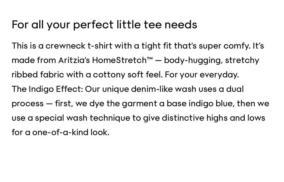 Camiseta Aritzia TNA Homestretch Rib Crew M Azul Claro DEFECTUOSA Foto 3 de 4