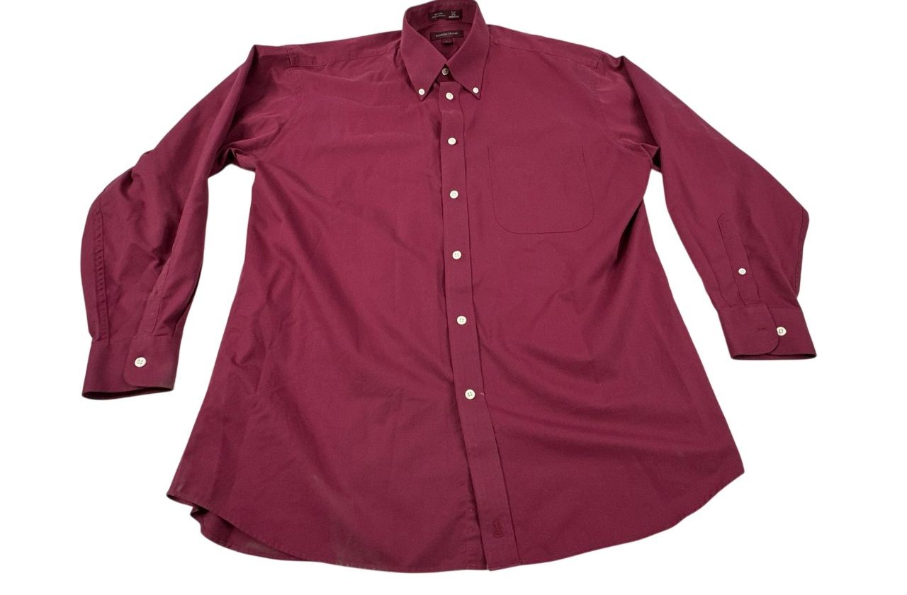 Nordstrom Burgundy Long Sleeve Button Down Dress Shirt. Men's - Size L