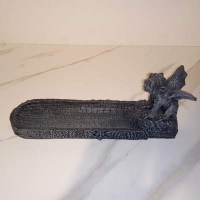 Design Toscano heavy resin gargoyle incense burner.