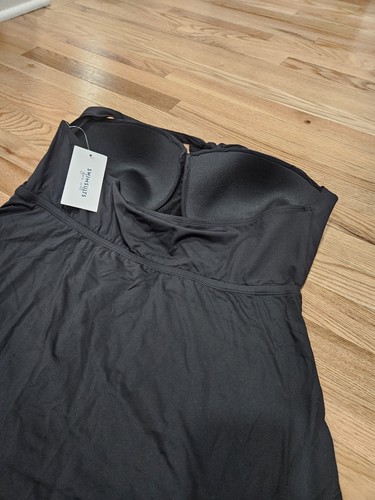 Swimsuits For All Black Tie Front Built In Bra Swimdress - 22W F/G - Picture 11 of 12