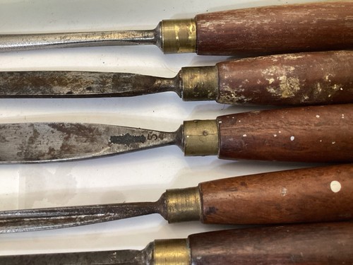 12 vintage Marples carving chisels good user tools to restore As Found - Picture 8 of 18