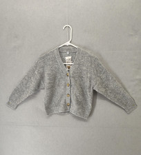 UNIQLO Cardigan Sweater Girls 7-8 Boucle Yarn Long Sleeve Soft Knit Kids New