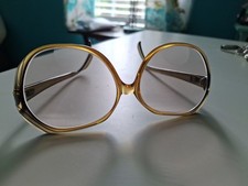Christian Dior Vintage Oversized Eyeglasses Frames Brown Gold 2035-20 54-14 