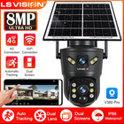 4G/WiFi Outdoor Solar Camera 8MP Dual Lens Wireless Surveillance Cameras PIR Det