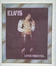 Original Vintage Elvis Presley Lives Forever Iron On Transfer