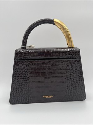 Donna Karan New York Womens Tulle Small Satchel Bag Chocolate Plum