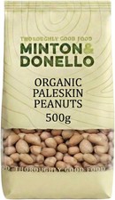 Minton & Donello Organic Paleskin Peanuts 500g – Natural Unsalted, High Protein