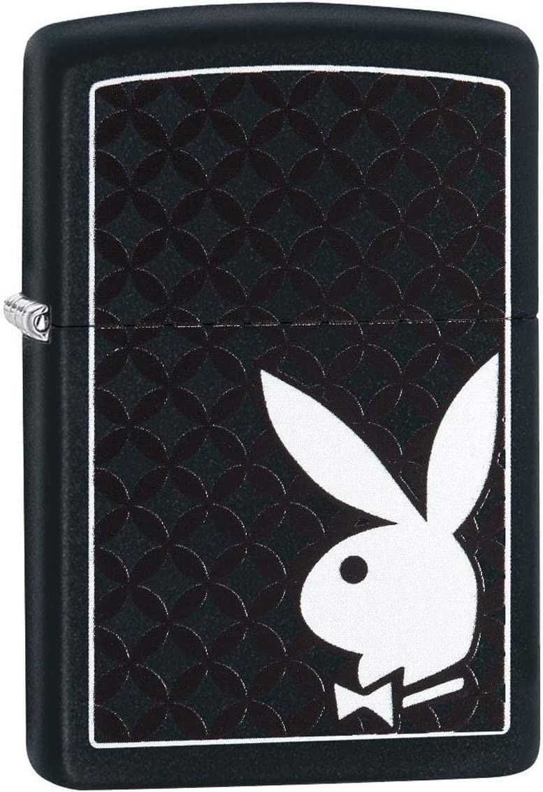 Zippo Lighter- Personalized Message Engrave for Playboy Bunny Black 29578