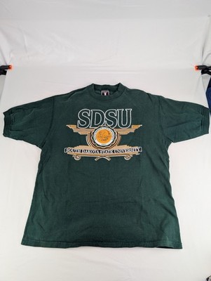 M Vintage SDSU South Dakota State Jackrabbits Shirt Green Short Sleeve Jostens